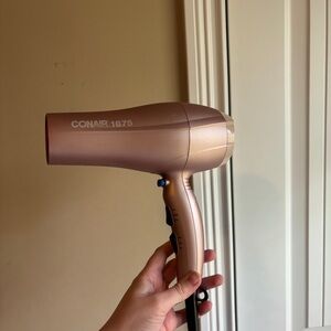 Conair 1875 Pink Gold Hair Dryer - Lightweight Styling Tool